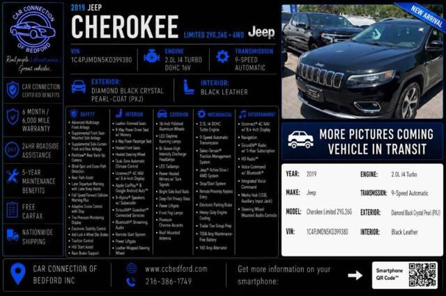 2019 Jeep Cherokee Limited 4x4 for sale in Bedford, OH