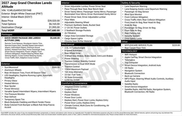 2027 Jeep Grand Cherokee Laredo Altitude