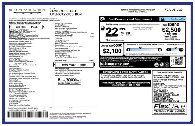 2027 Chrysler Pacifica PACIFICA SELECT