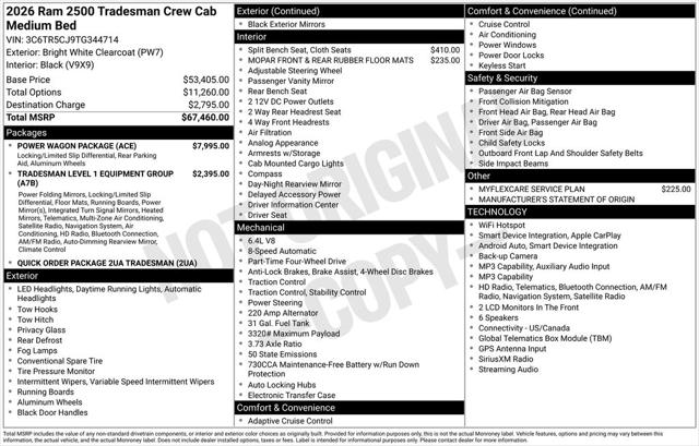 2026 Ram 2500 Tradesman Crew Cab 4x4 64 Box for sale in Petaluma, CA