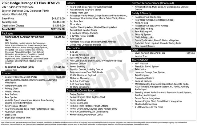 2026 Dodge Durango GT Plus AWD HEMI V8