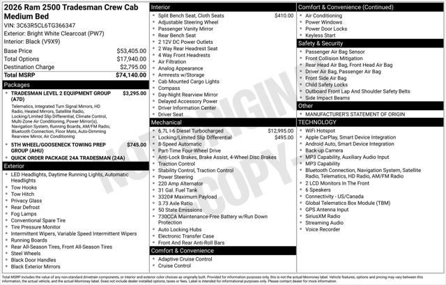 2026 Ram 2500 Tradesman Crew Cab 4x4 64 Box