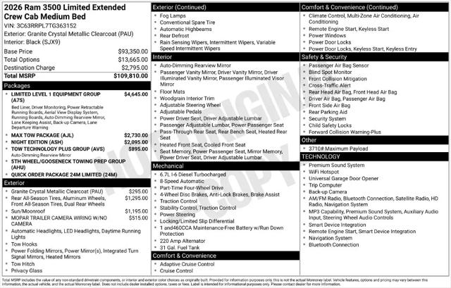 2026 Ram 3500 Limited Mega Cab 4x4 64 Box