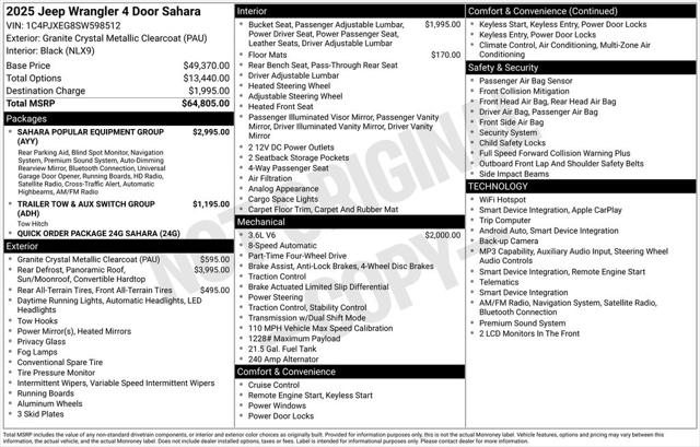 2025 Jeep Wrangler 4-Door Sahara 4x4 for sale in Warren, MI