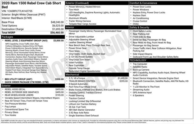 2020 Ram 1500 Rebel Crew Cab 4x4 57 Box