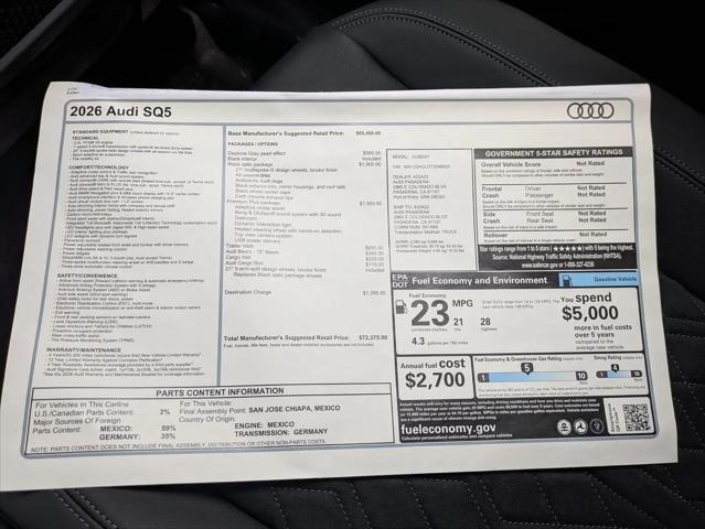 2026 Audi SQ5 Premium Plus TFSI quattro S tronic