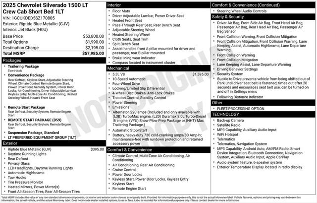 2025 Chevrolet Silverado 1500 4WD Crew Cab Standard Bed LT for sale in Tinley Park, IL