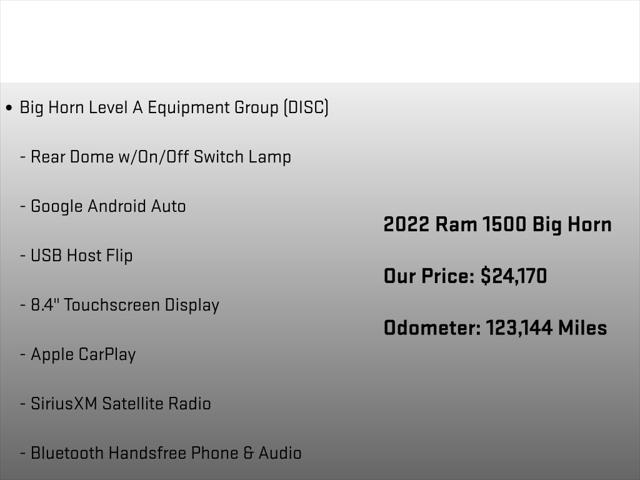 2022 Ram 1500 Big Horn Quad Cab 4x4 64 Box
