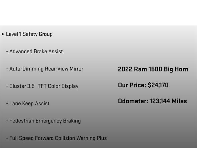 2022 Ram 1500 Big Horn Quad Cab 4x4 64 Box
