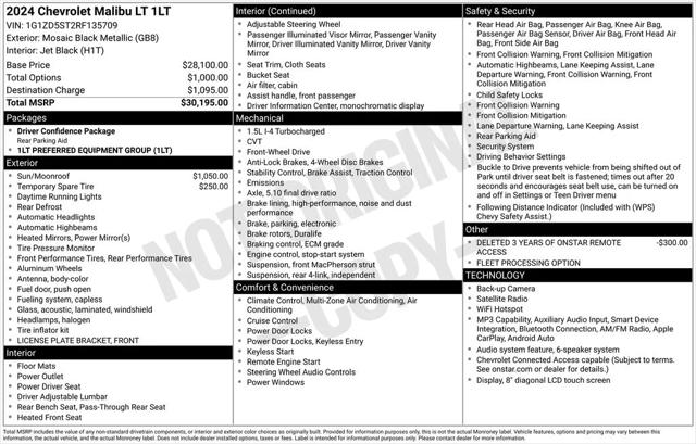 2024 Chevrolet Malibu FWD 1LT 2024 Chevrolet Malibu FWD 1LT
