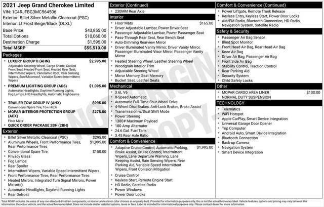 2021 Jeep Grand Cherokee Limited 4x4 for sale in Lenox, MA