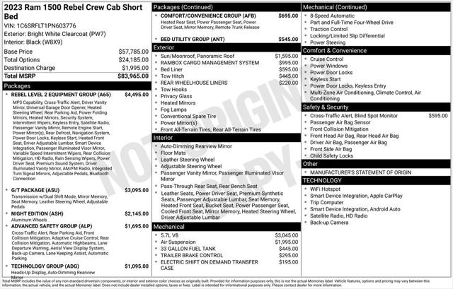 2023 Ram 1500 Rebel Crew Cab 4x4 57 Box