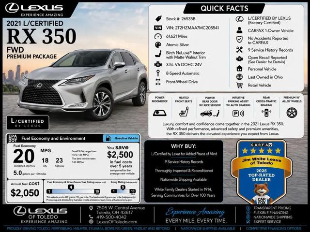 2021 Lexus RX 350 Base for sale in Toledo, OH