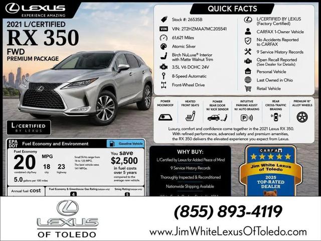 2021 Lexus RX 350 Base for sale in Toledo, OH
