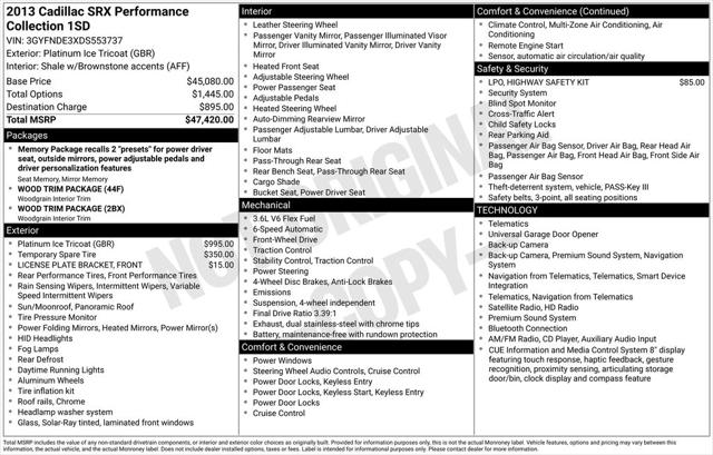 2013 Cadillac SRX Performance Collection