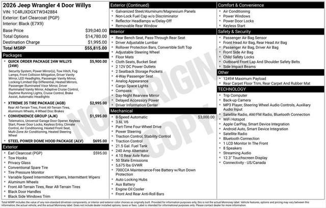 2026 Jeep Wrangler WRANGLER 4-DOOR WILLYS