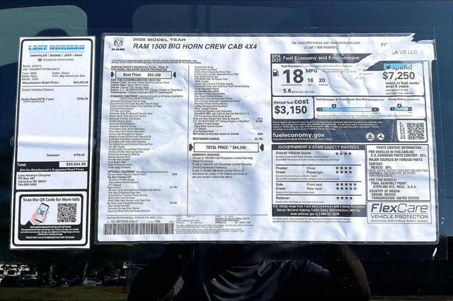2026 Ram 1500 Big Horn Crew Cab 4x4 57 Box