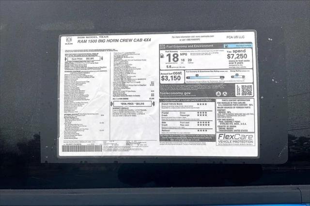 2026 Ram 1500 Big Horn Crew Cab 4x4 5'7" Box
