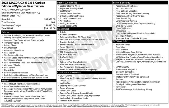 2025 Mazda CX-5 2.5 S Carbon Edition