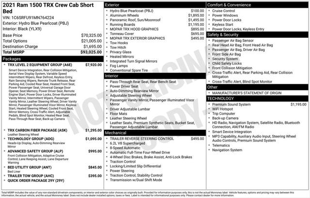2021 Ram 1500 TRX Crew Cab 4x4 5'7" Box