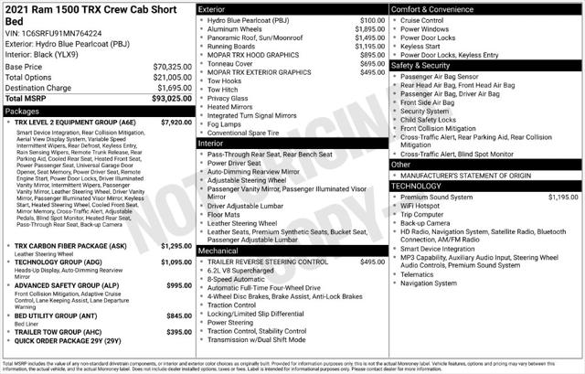 2021 Ram 1500 TRX Crew Cab 4x4 57 Box
