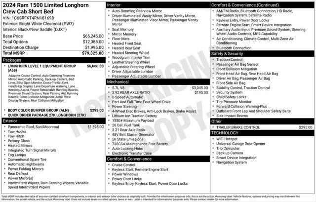 2024 Ram 1500 Limited Longhorn Crew Cab 4x4 5'7" Box