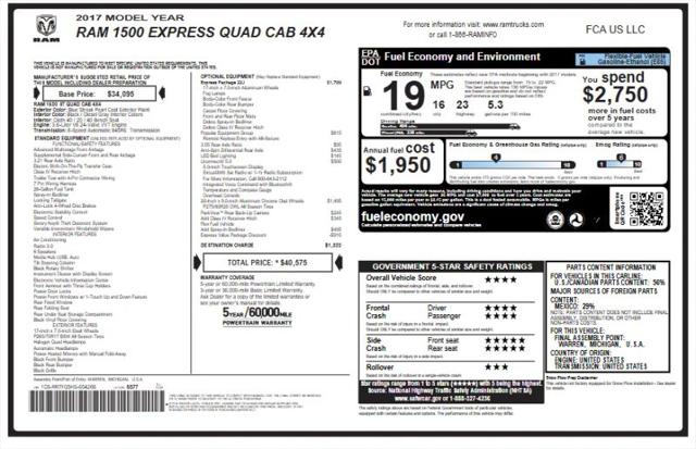 2017 Ram 1500 Express Quad Cab 4x4 6'4" Box for sale in Stafford, VA