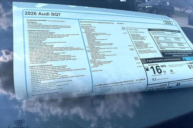 2026 Audi SQ7 Prestige TFSI quattro tiptronic