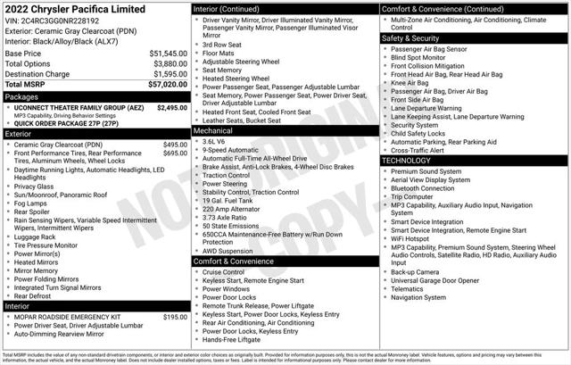 2022 Chrysler Pacifica Limited AWD
