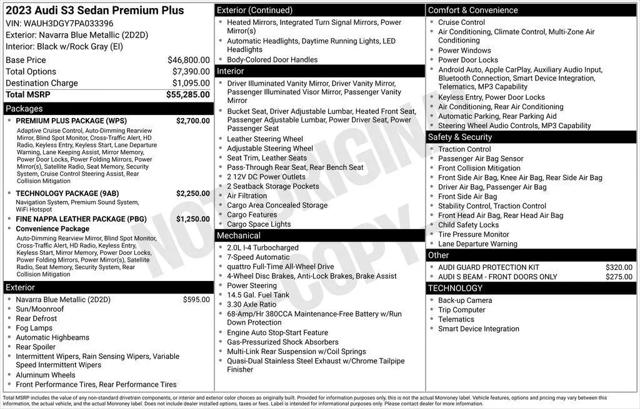 2023 Audi S3 Premium Plus TFSI quattro S tronic for sale in East Hartford, CT