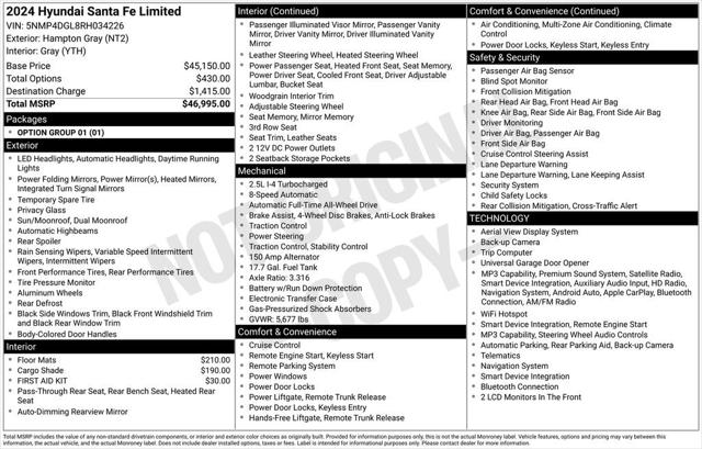 2024 Hyundai Santa Fe Limited 2024 Hyundai Santa Fe Limited