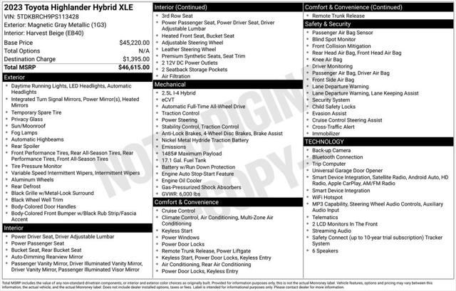 2023 Toyota Highlander Hybrid XLE 2023 Toyota Highlander Hybrid XLE