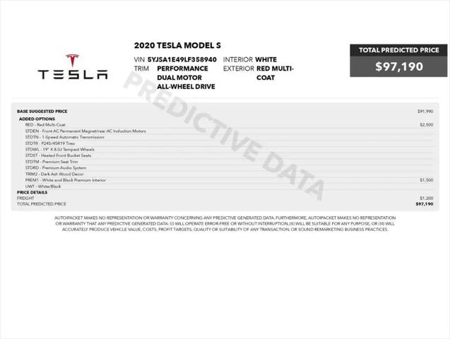 2020 Tesla Model S Performance Dual Motor All-Wheel Drive