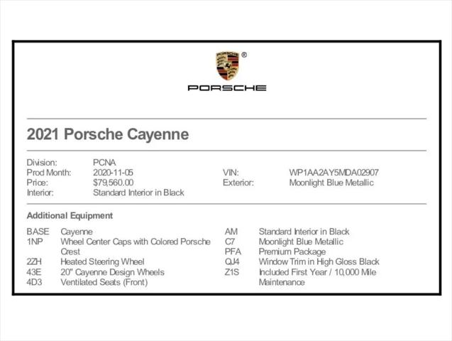 2021 Porsche Cayenne Cayenne