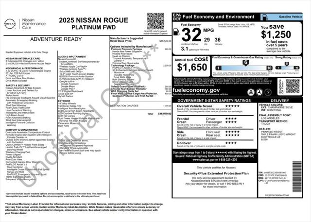 2025 Nissan Rogue Platinum FWD