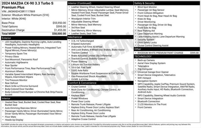 2024 Mazda X-90 3.3 Turbo S Premium Plus for sale in Huntsville, AL