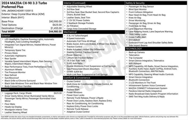 2024 Mazda X-90 3.3 Turbo Preferred Plus for sale in Huntsville, AL