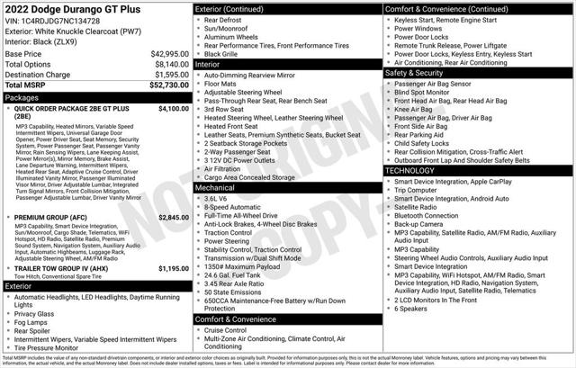 2022 Dodge Durango GT Plus AWD 2022 Dodge Durango GT Plus AWD