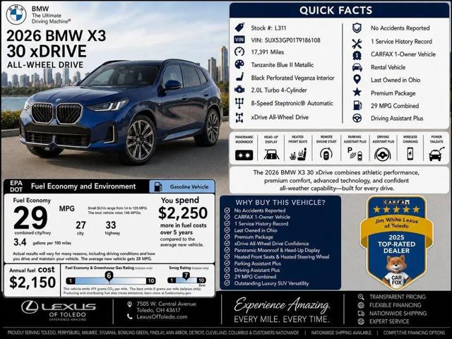 2026 BMW X3 30 xDrive for sale in Toledo, OH