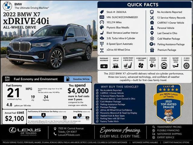 2022 BMW X7 xDrive40i for sale in Toledo, OH