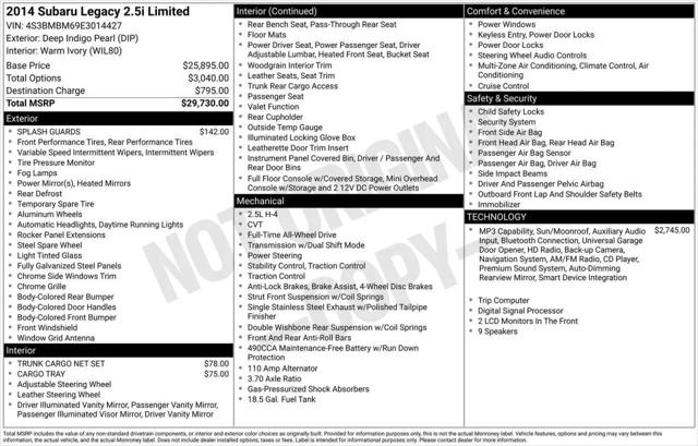2014 Subaru Legacy 2.5i Limited for sale in Greensboro, NC