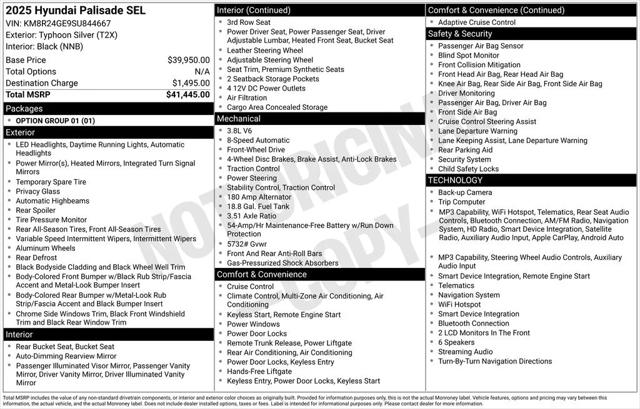 2025 Hyundai Palisade SEL 2025 Hyundai Palisade SEL
