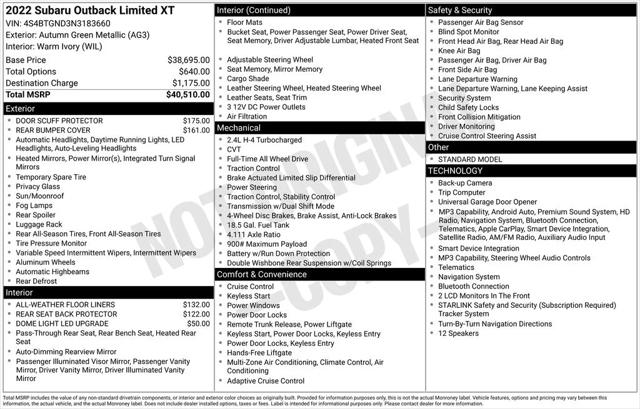 2022 Subaru Outback Limited XT for sale in Roanoke, VA