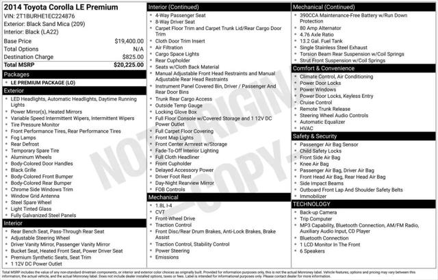 2014 Toyota Corolla LE Premium for sale in Greensboro, NC