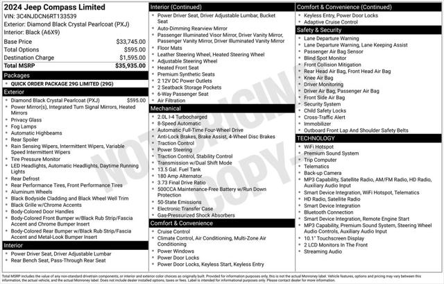 2024 Jeep Compass Limited 4x4 for sale in Warren, MI