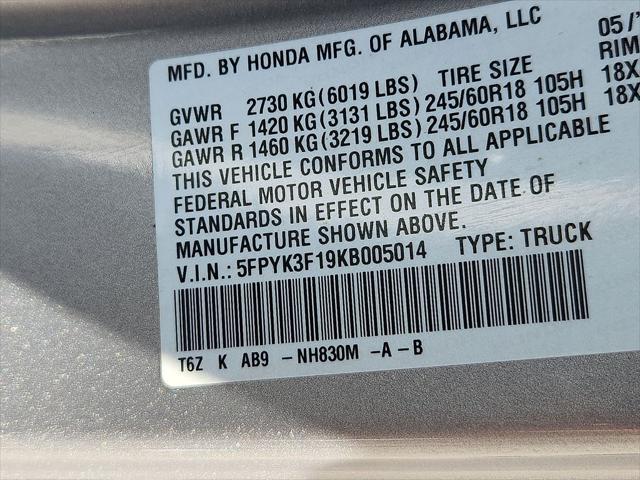 2019 Honda Ridgeline Sport