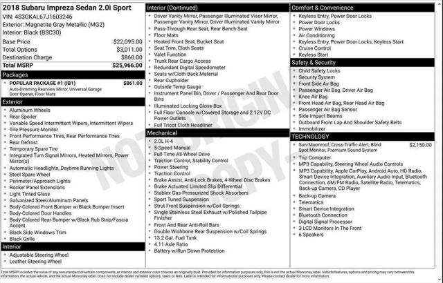 2018 Subaru Impreza 2.0i Sport for sale in Madison, WI