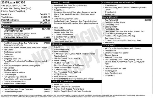 2015 Lexus RX 350 Base for sale in Jacksonville, FL