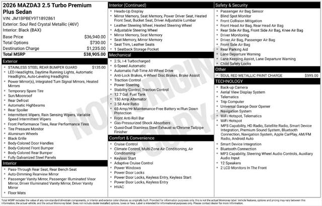 2026 Mazda Mazda3 2.5 Turbo Premium Plus