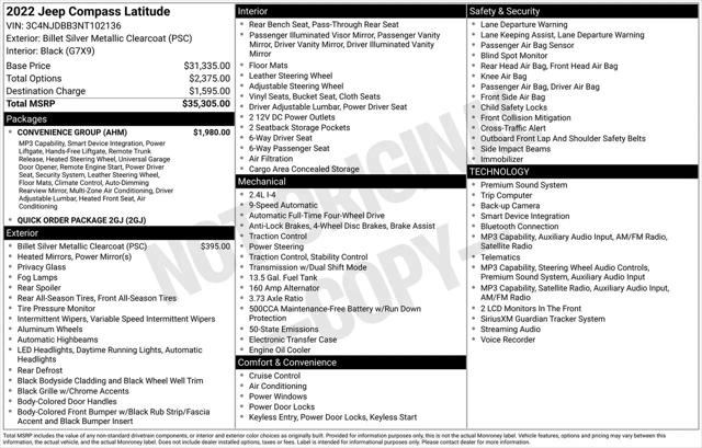 2022 Jeep Compass Latitude 4x4